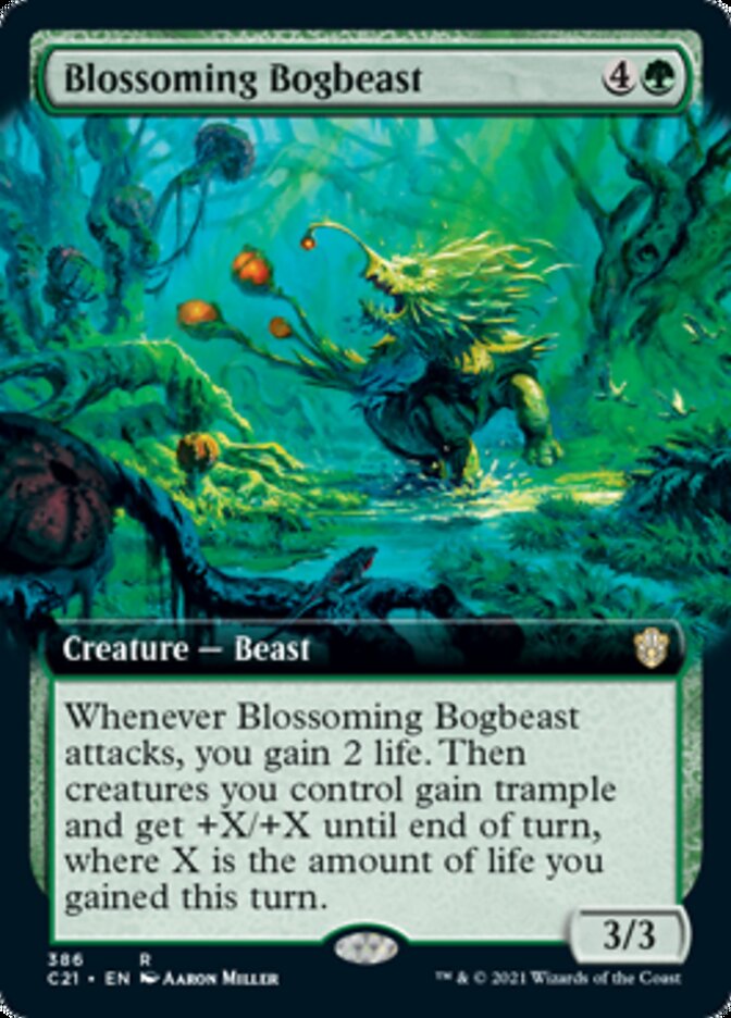 Blossoming Bogbeast (Extended Art) [Commander 2021] | The Clever Kobold