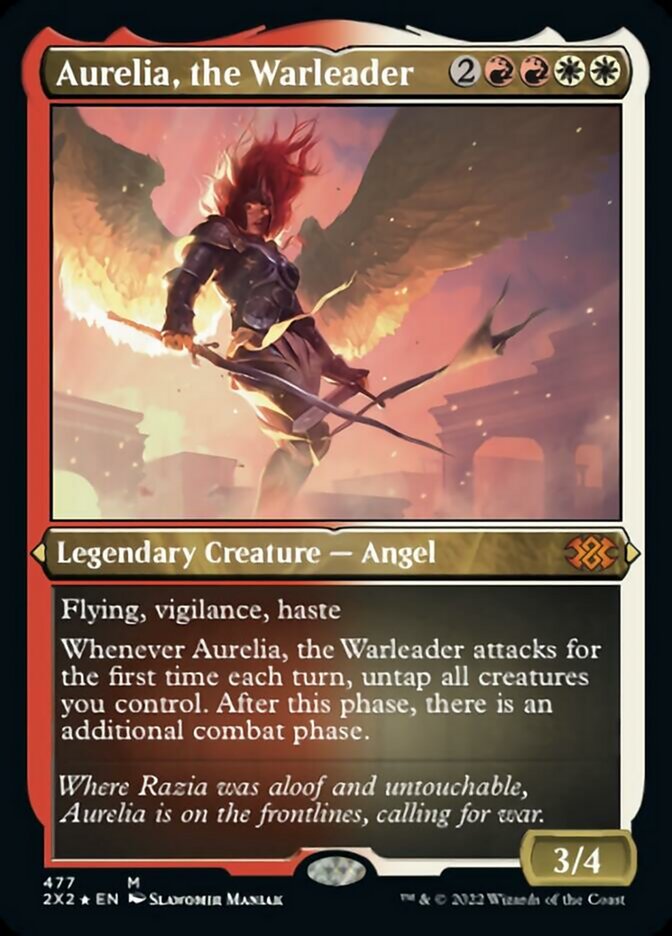 Aurelia, the Warleader (Foil Etched) [Double Masters 2022] | The Clever Kobold