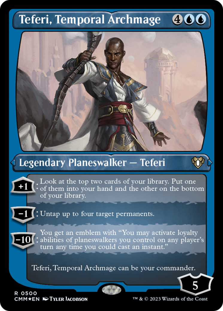 Teferi, Temporal Archmage (Foil Etched) [Commander Masters] | The Clever Kobold