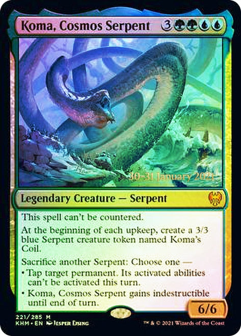 Koma, Cosmos Serpent [Kaldheim Prerelease Promos] | The Clever Kobold