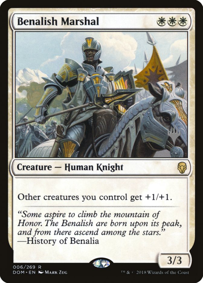 Benalish Marshal (Promo Pack) [Dominaria Promos] | The Clever Kobold