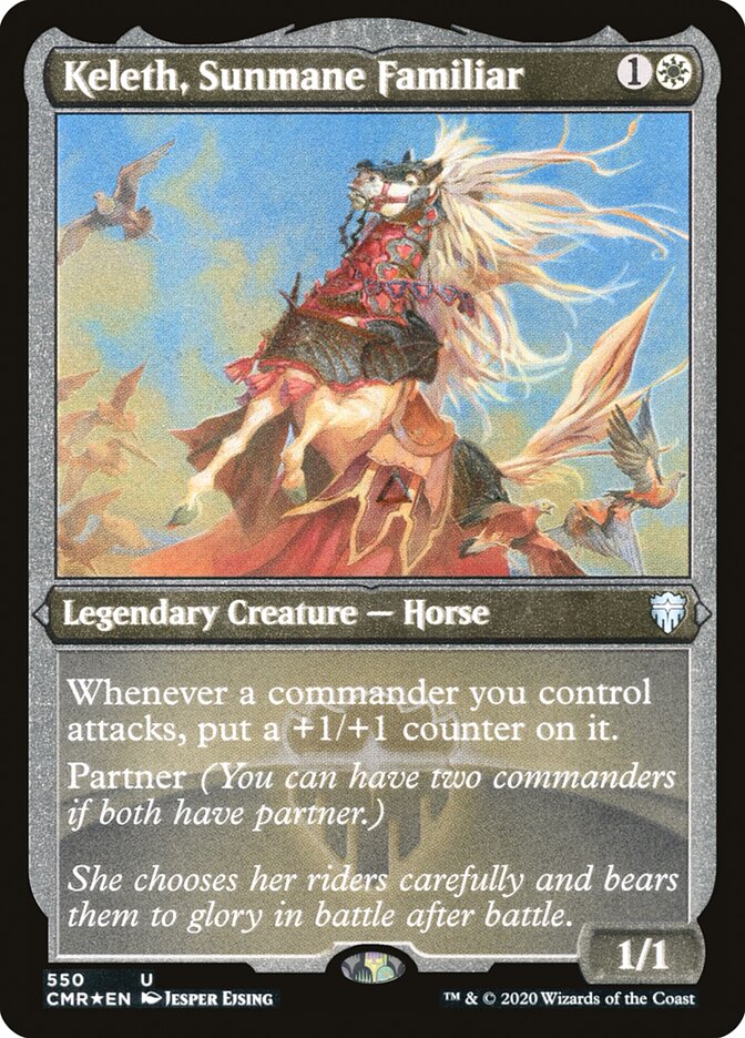 Keleth, Sunmane Familiar (Etched) [Commander Legends] | The Clever Kobold