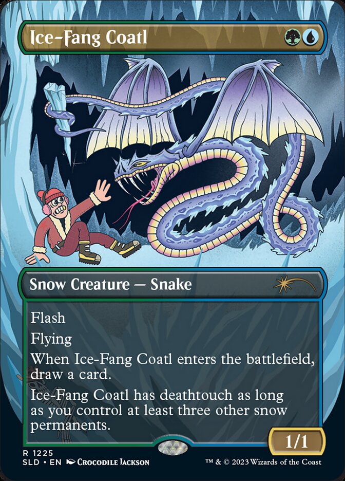 Ice-Fang Coatl (Borderless) [Secret Lair Drop Series] | The Clever Kobold