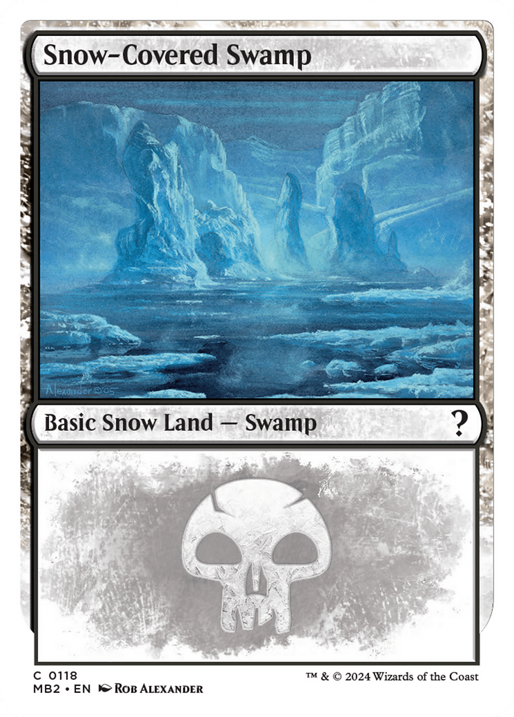 Snow-Covered Swamp (White Border) [Mystery Booster 2] | The Clever Kobold