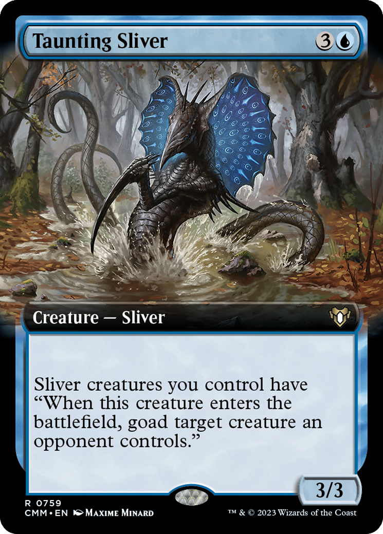 Taunting Sliver (Extended Art) [Commander Masters] | The Clever Kobold