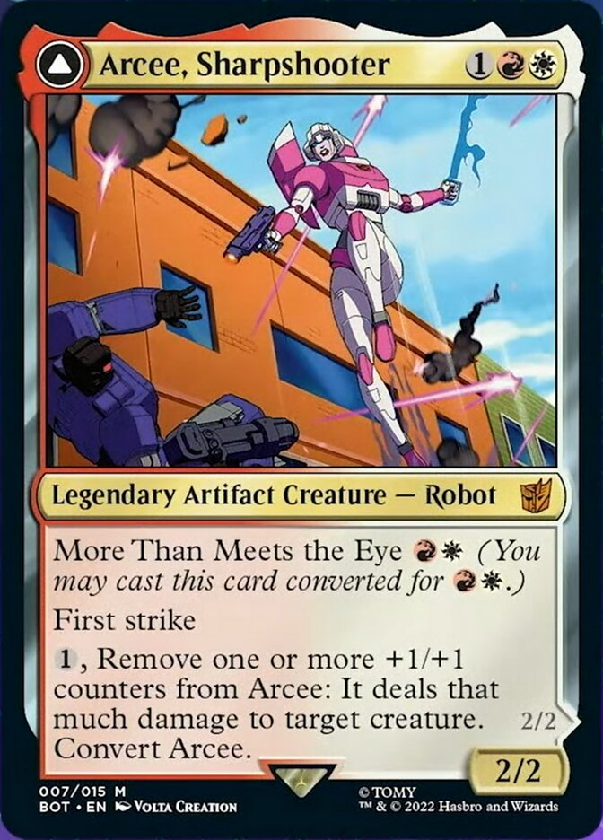 Arcee, Sharpshooter // Arcee, Acrobatic Coupe [Transformers] | The Clever Kobold