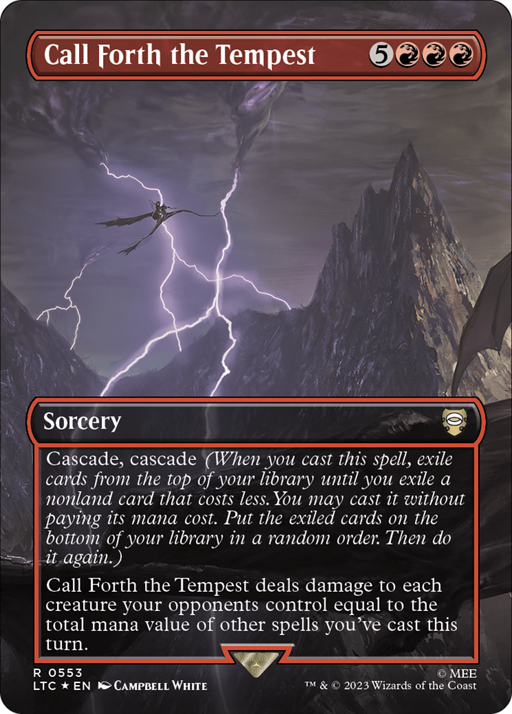 Call Forth the Tempest (Borderless) (Surge Foil) [The Lord of the Rings: Tales of Middle-Earth Commander] | The Clever Kobold