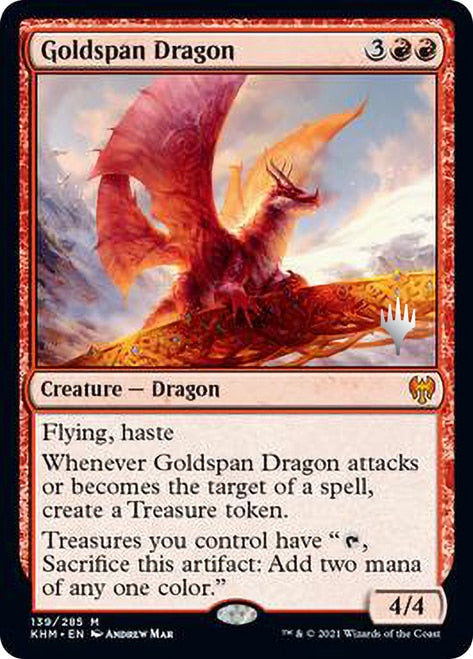 Goldspan Dragon (Promo Pack) [Kaldheim Promos] | The Clever Kobold