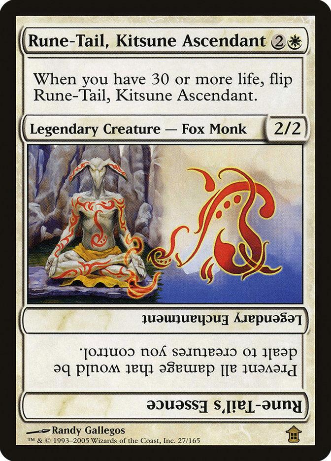 Rune-Tail, Kitsune Ascendant // Rune-Tail's Essence [Saviors of Kamigawa] | The Clever Kobold