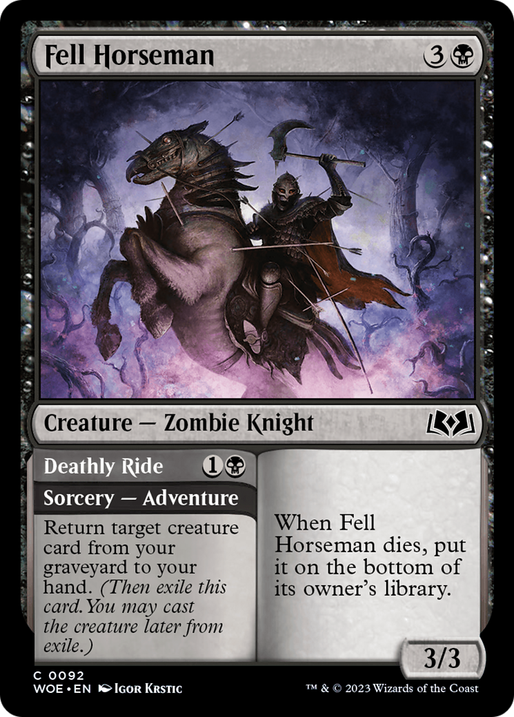 Fell Horseman // Deathly Ride [Wilds of Eldraine] | The Clever Kobold