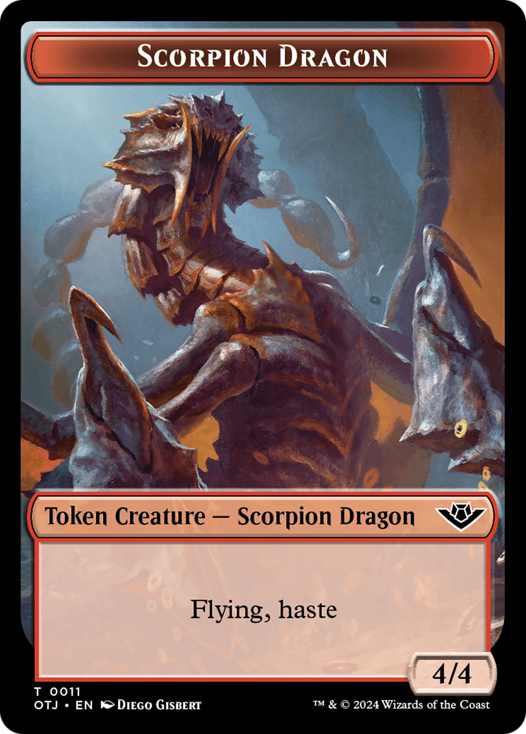 Scorpion Dragon // Plot Double-Sided Token [Outlaws of Thunder Junction Tokens] | The Clever Kobold