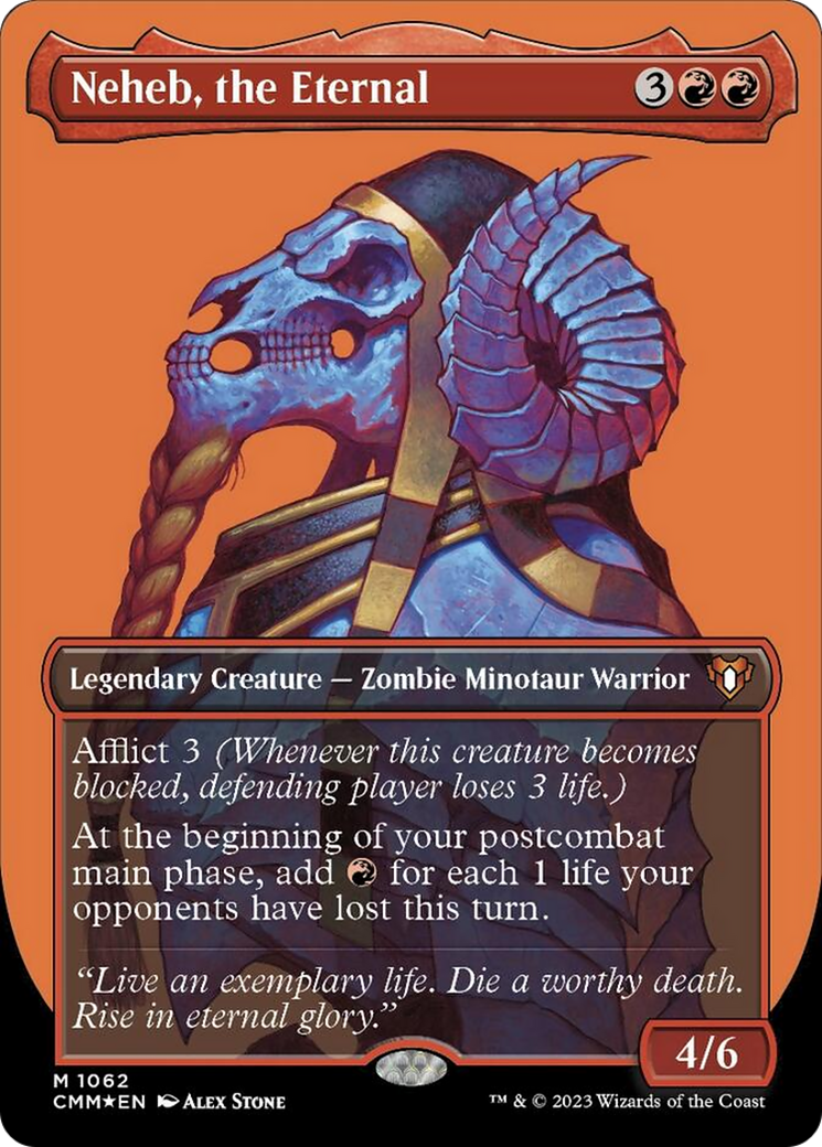 Neheb, the Eternal (Borderless Textured Foil Frame Break) [Commander Masters] | The Clever Kobold