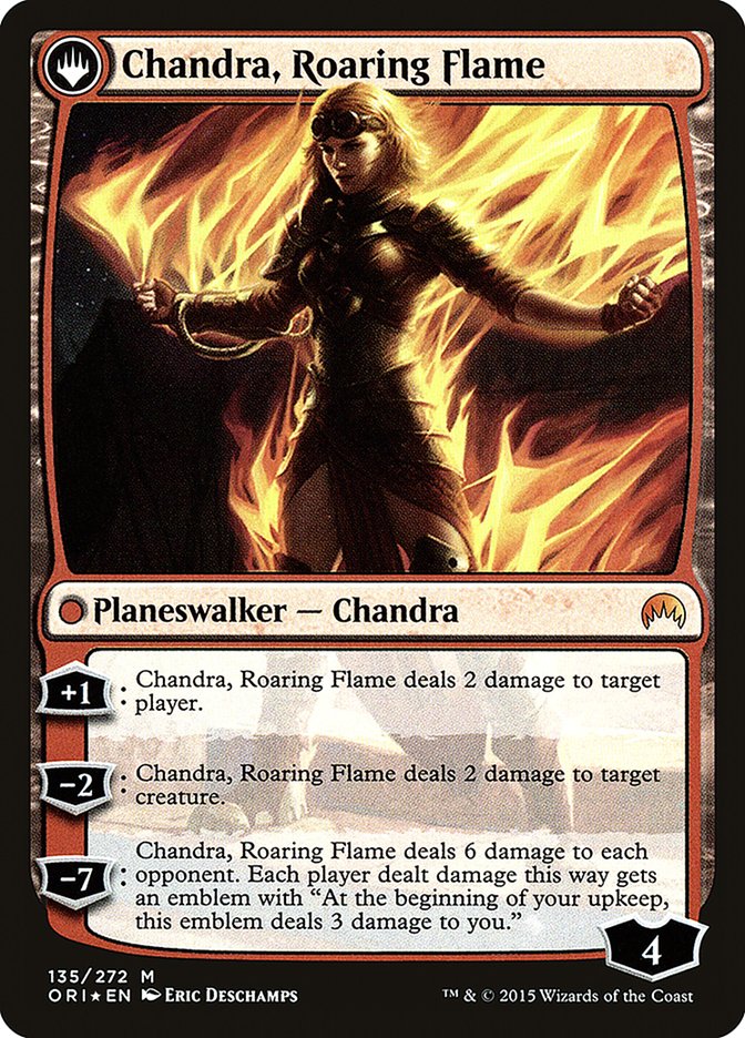 Chandra, Fire of Kaladesh // Chandra, Roaring Flame [Magic Origins Prerelease Promos] | The Clever Kobold