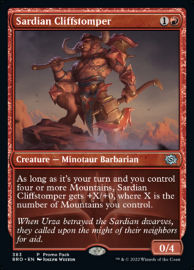 Sardian Cliffstomper (Promo Pack) [The Brothers' War Promos] | The Clever Kobold