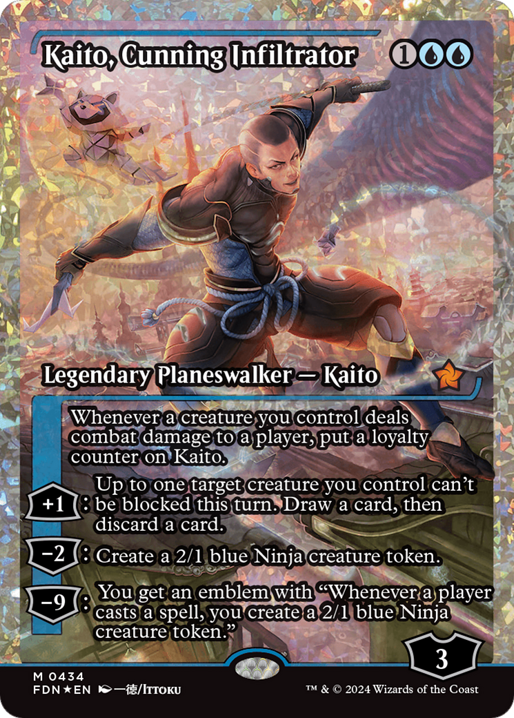 Kaito, Cunning Infiltrator (Showcase) (Frature Foil) [Foundations] | The Clever Kobold