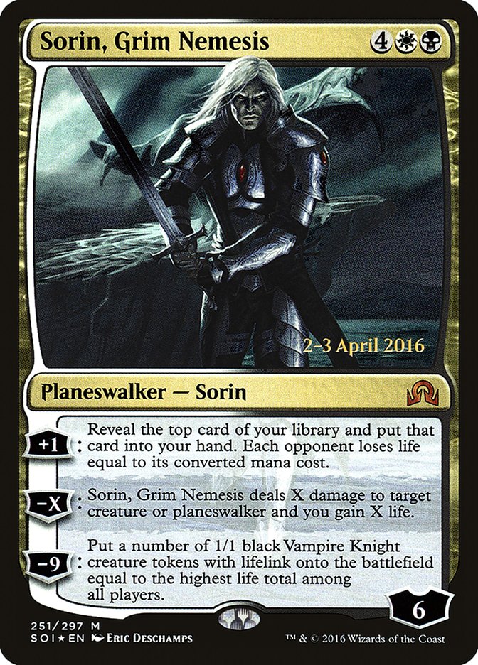 Sorin, Grim Nemesis [Shadows over Innistrad Prerelease Promos] | The Clever Kobold