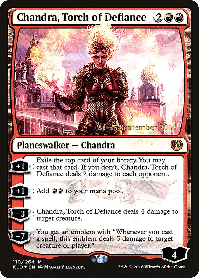 Chandra, Torch of Defiance [Kaladesh Prerelease Promos] | The Clever Kobold