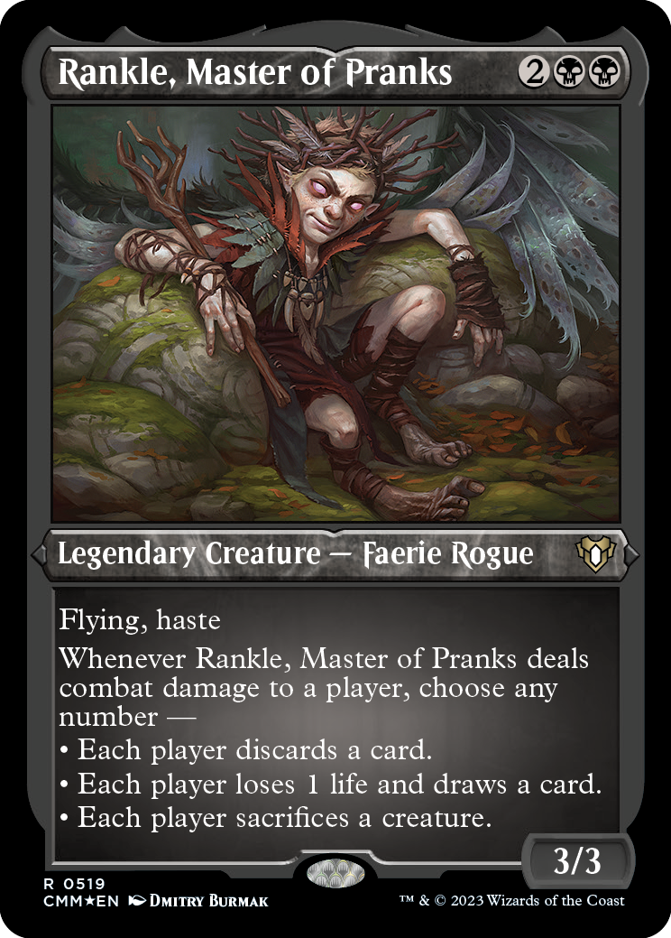 Rankle, Master of Pranks (Foil Etched) [Commander Masters] | The Clever Kobold