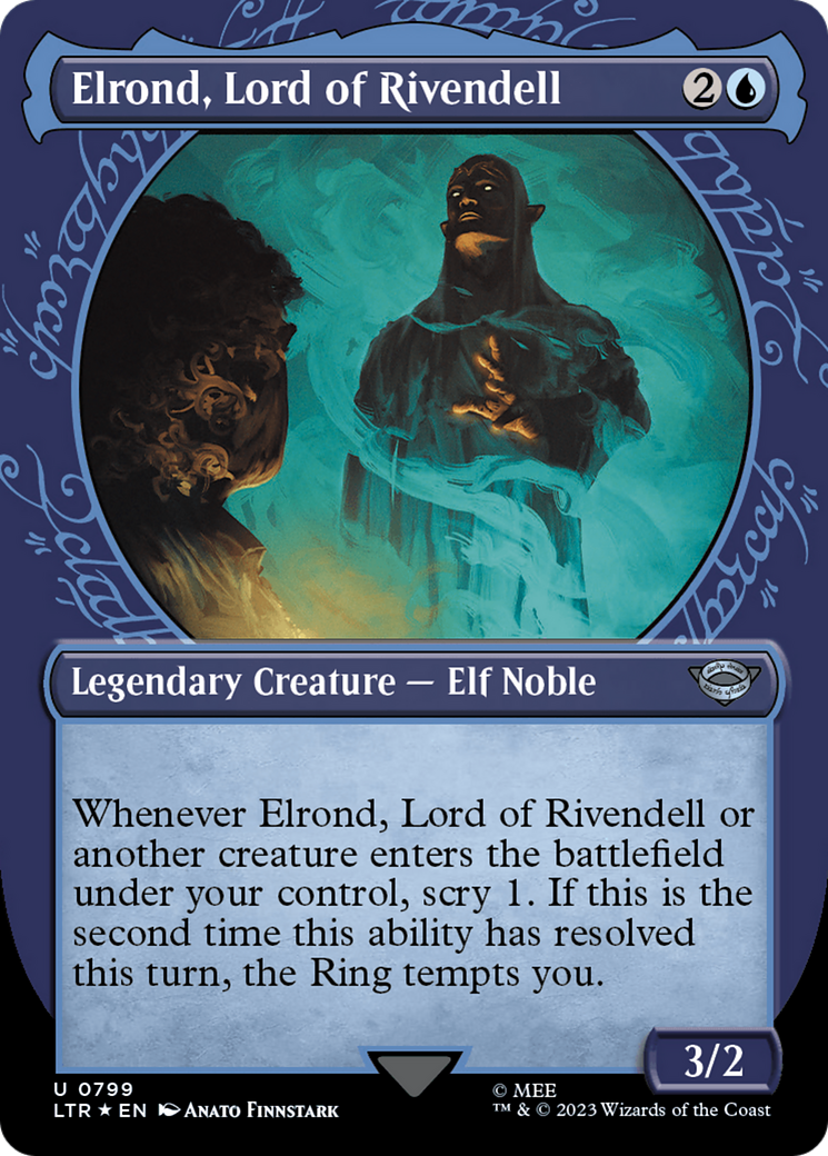 Elrond, Lord of Rivendell (Showcase) (Surge Foil) [The Lord of the Rings: Tales of Middle-Earth] | The Clever Kobold