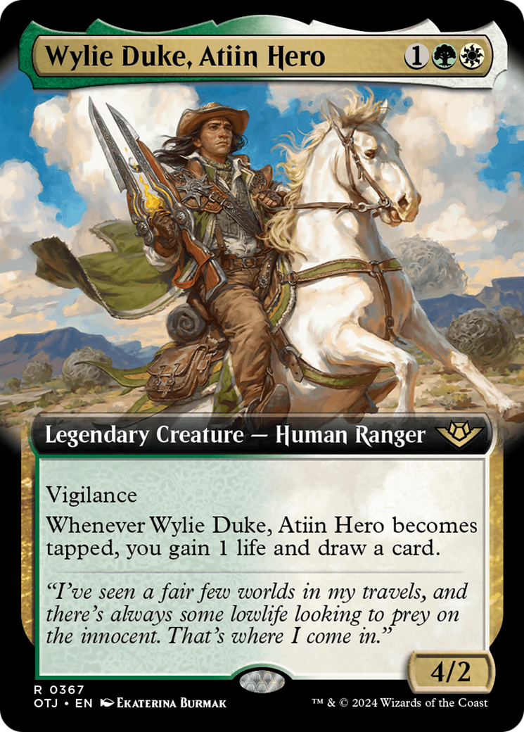 Wylie Duke, Atiin Hero (Extended Art) [Outlaws of Thunder Junction] | The Clever Kobold