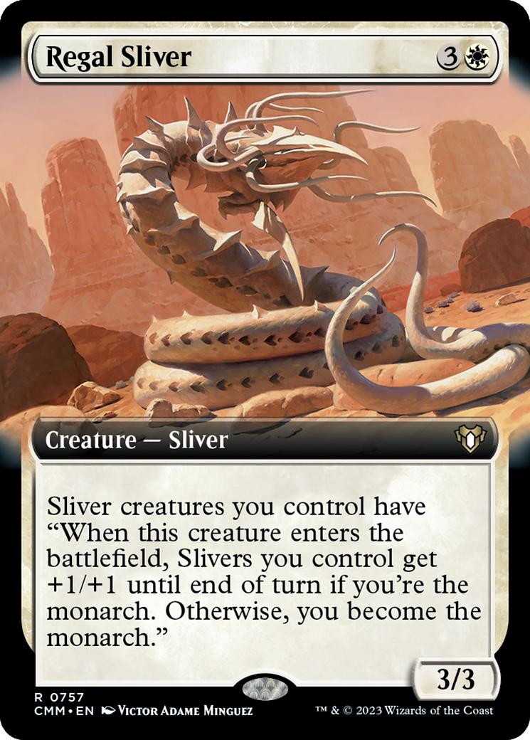 Regal Sliver (Extended Art) [Commander Masters] | The Clever Kobold