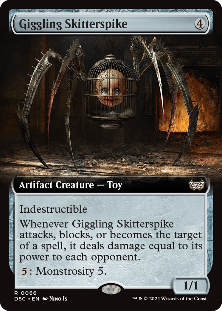 Giggling Skitterspike (Extended Art) [Duskmourn: House of Horror Commander] | The Clever Kobold