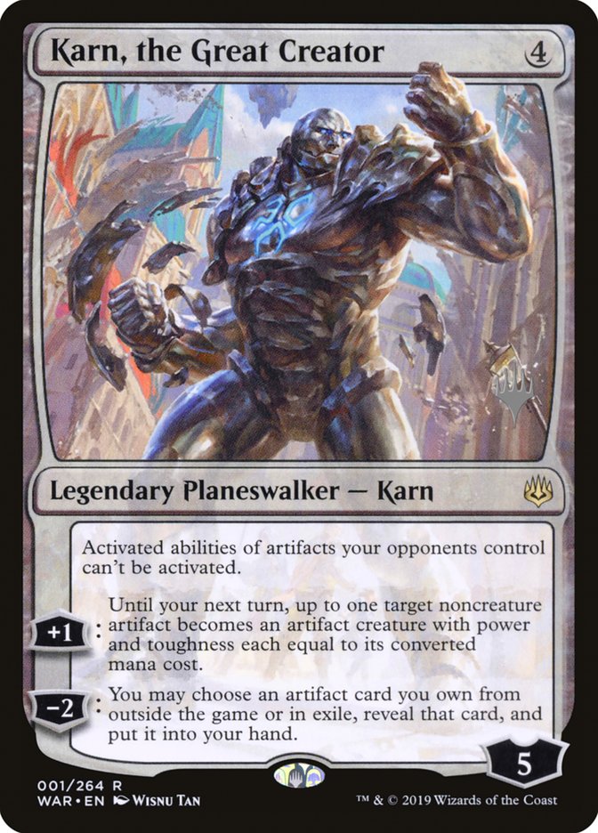 Karn, the Great Creator (Promo Pack) [War of the Spark Promos] | The Clever Kobold