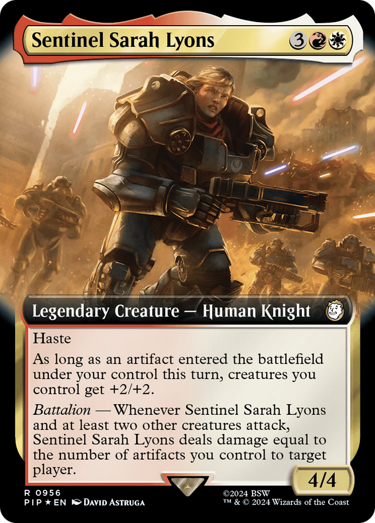 Sentinel Sarah Lyons (Extended Art) (Surge Foil) [Fallout] | The Clever Kobold