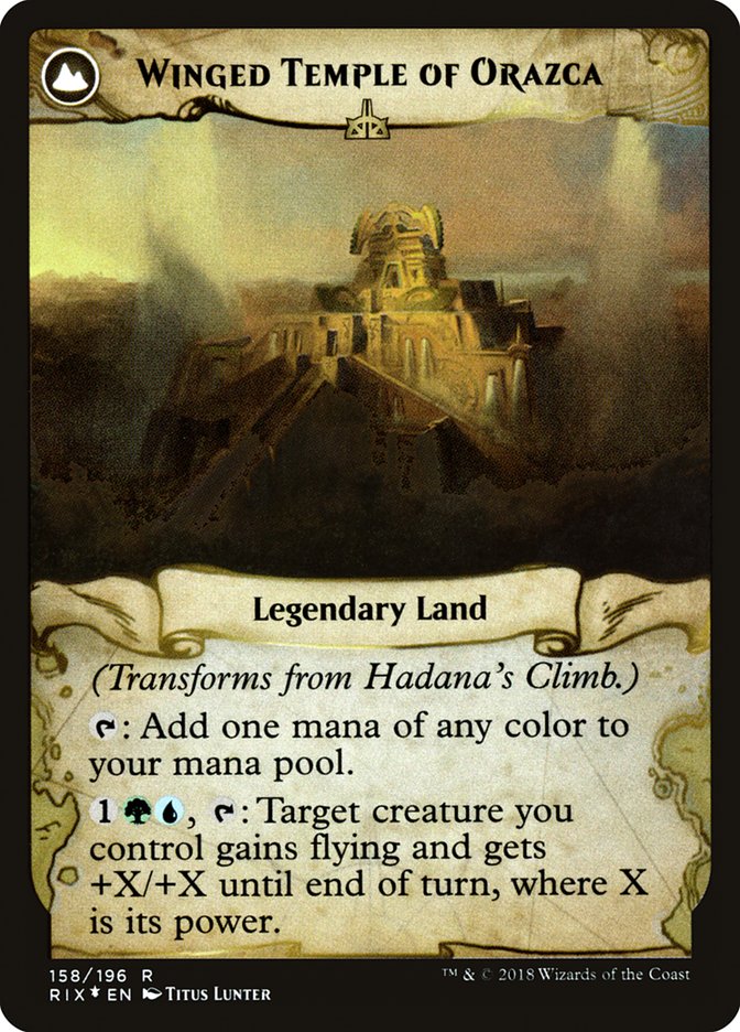 Hadana's Climb // Winged Temple of Orazca [Rivals of Ixalan Prerelease Promos] | The Clever Kobold