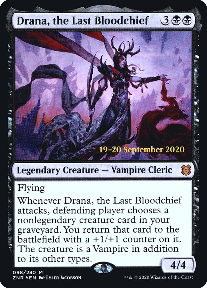 Drana, the Last Bloodchief [Zendikar Rising Prerelease Promos] | The Clever Kobold