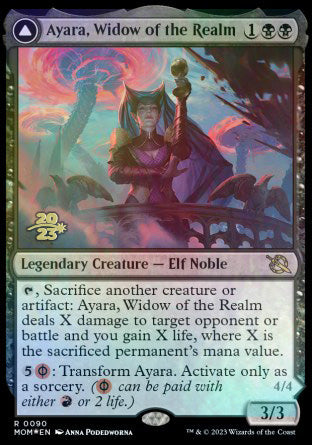 Ayara, Widow of the Realm // Ayara, Furnace Queen [March of the Machine Prerelease Promos] | The Clever Kobold