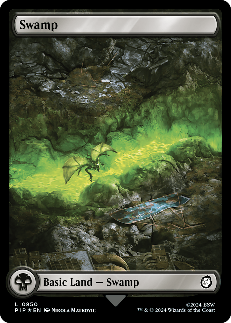 Swamp (0850) (Surge Foil) [Fallout] | The Clever Kobold