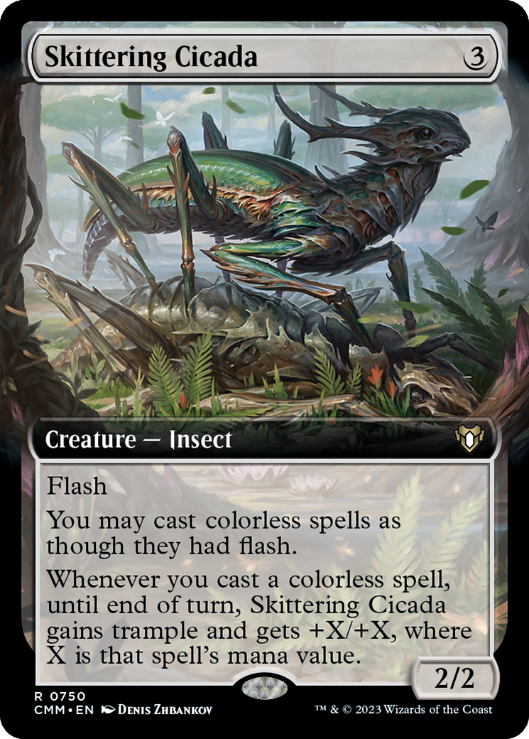 Skittering Cicada (Extended Art) [Commander Masters] | The Clever Kobold