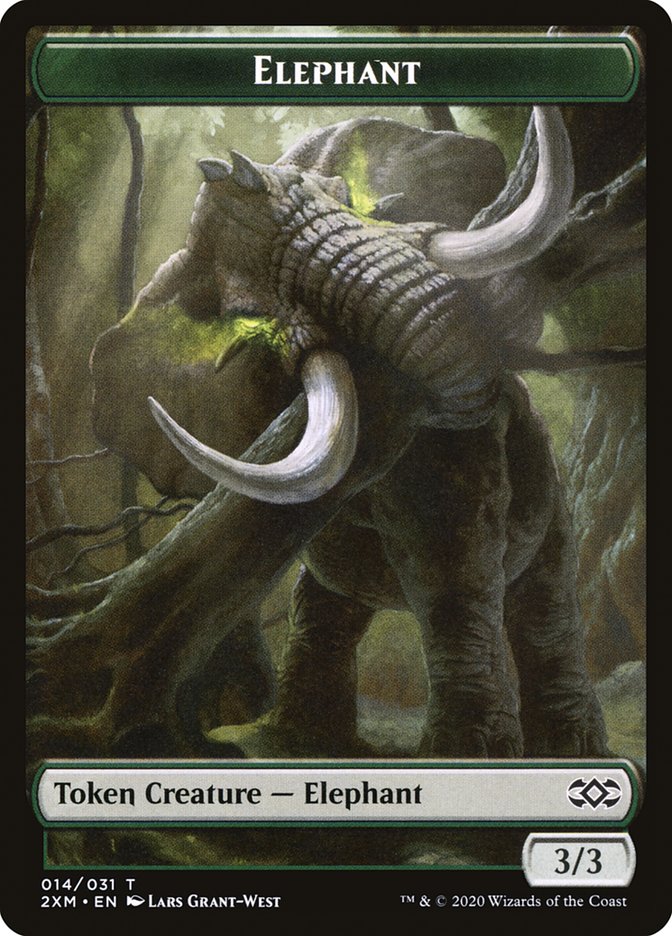 Angel // Elephant Double-Sided Token [Double Masters Tokens] | The Clever Kobold