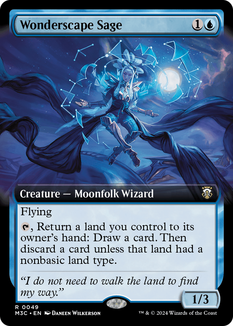 Wonderscape Sage (Extended Art) [Modern Horizons 3 Commander] | The Clever Kobold