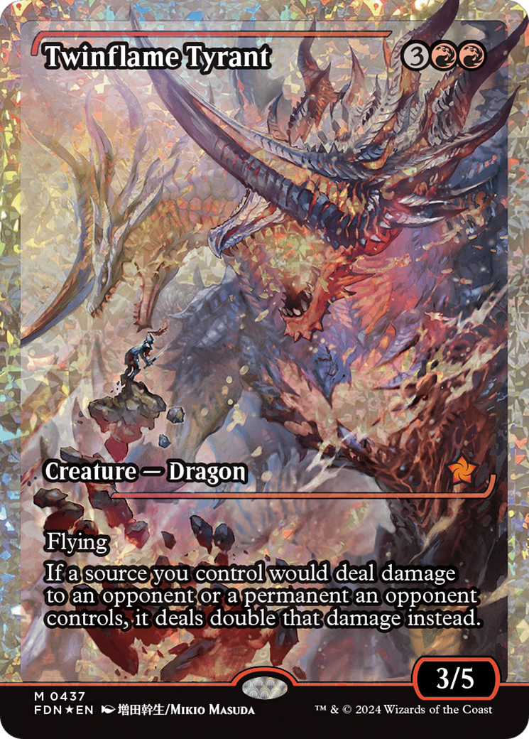 Twinflame Tyrant (Fracture Foil) [Foundations] | The Clever Kobold