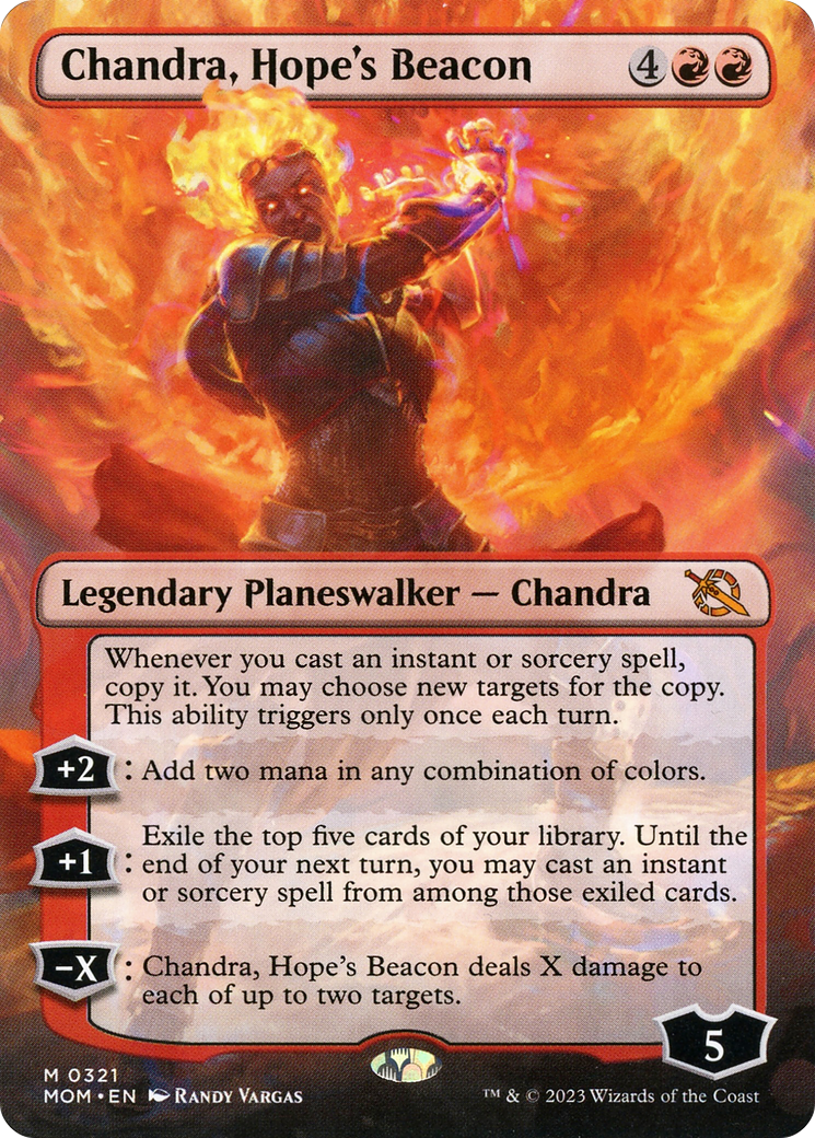 Chandra, Hope's Beacon (Borderless Alternate Art) [March of the Machine] | The Clever Kobold