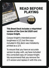 Corpse Knight Reminder Card (Knights' Charge Brawl Deck) [Core Set 2020 Tokens] | The Clever Kobold