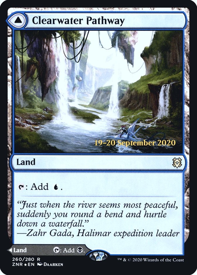 Clearwater Pathway // Murkwater Pathway [Zendikar Rising Prerelease Promos] | The Clever Kobold