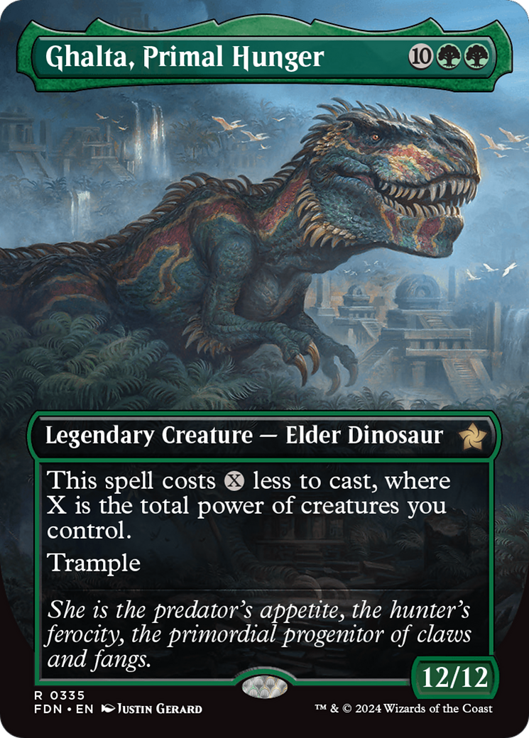 Ghalta, Primal Hunger (Borderless) [Foundations] | The Clever Kobold