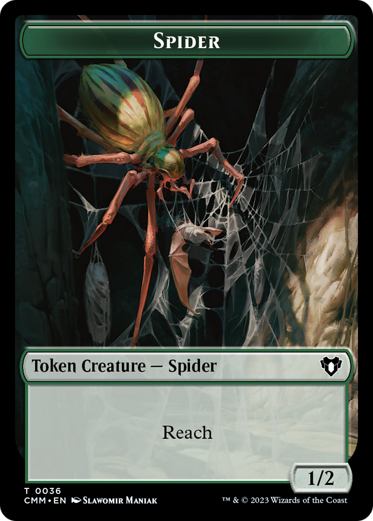 Spider Token [Commander Masters Tokens] | The Clever Kobold