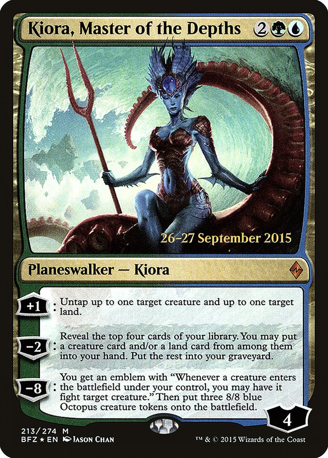 Kiora, Master of the Depths [Battle for Zendikar Prerelease Promos] | The Clever Kobold