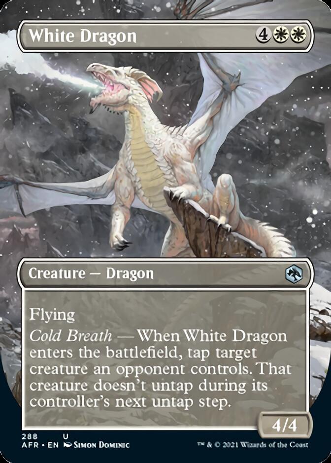 White Dragon (Borderless Alternate Art) [Dungeons & Dragons: Adventures in the Forgotten Realms] | The Clever Kobold