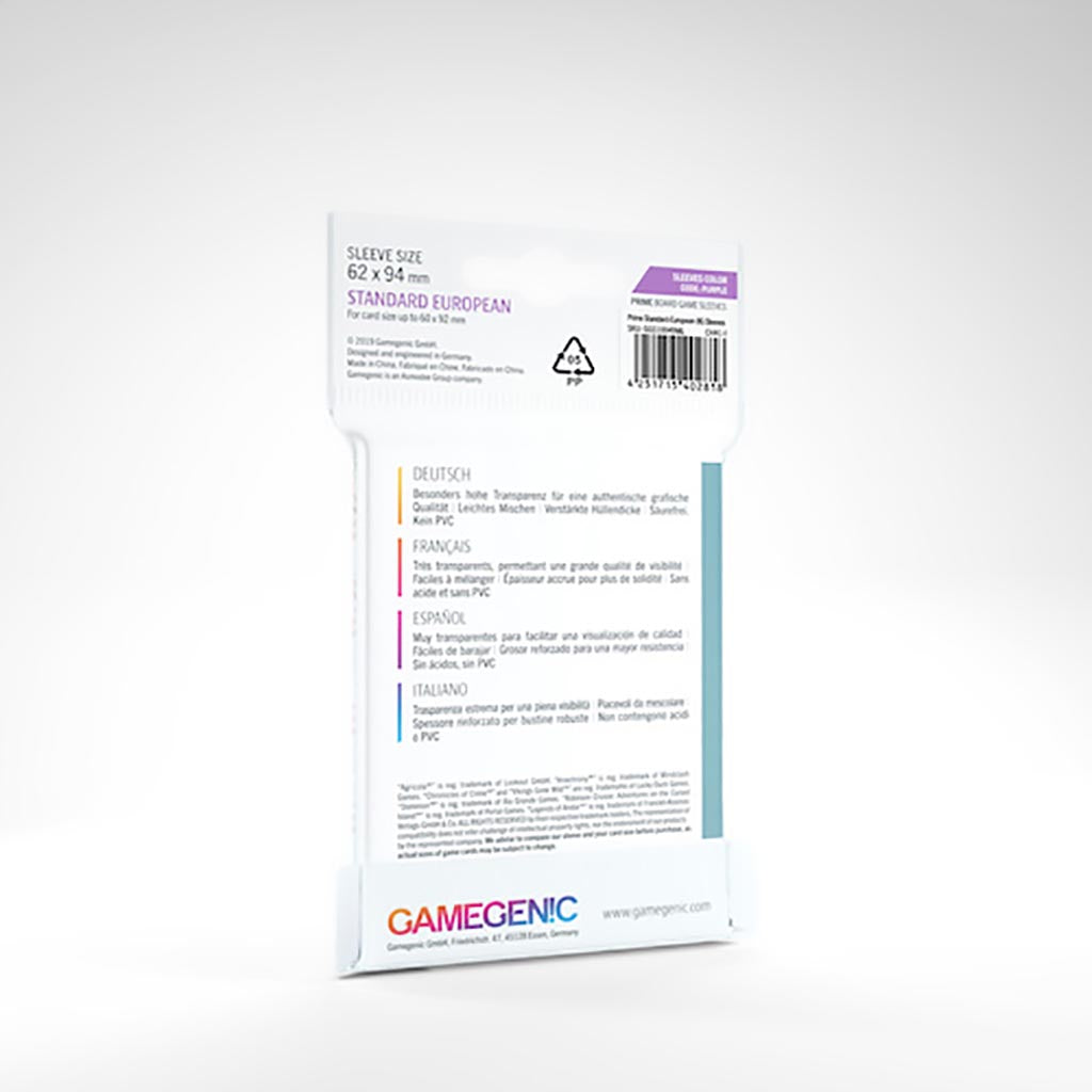 Prime Sleeves: Standard European (62 X 94 MM)