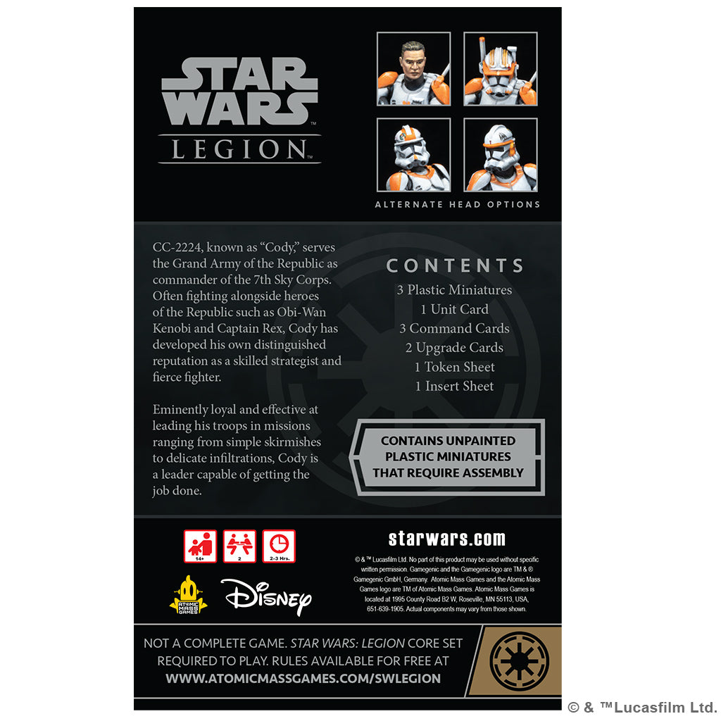 STAR WARS: LEGION - CLONE COMMANDER CODY COMMANDER EXPANSION | The Clever Kobold