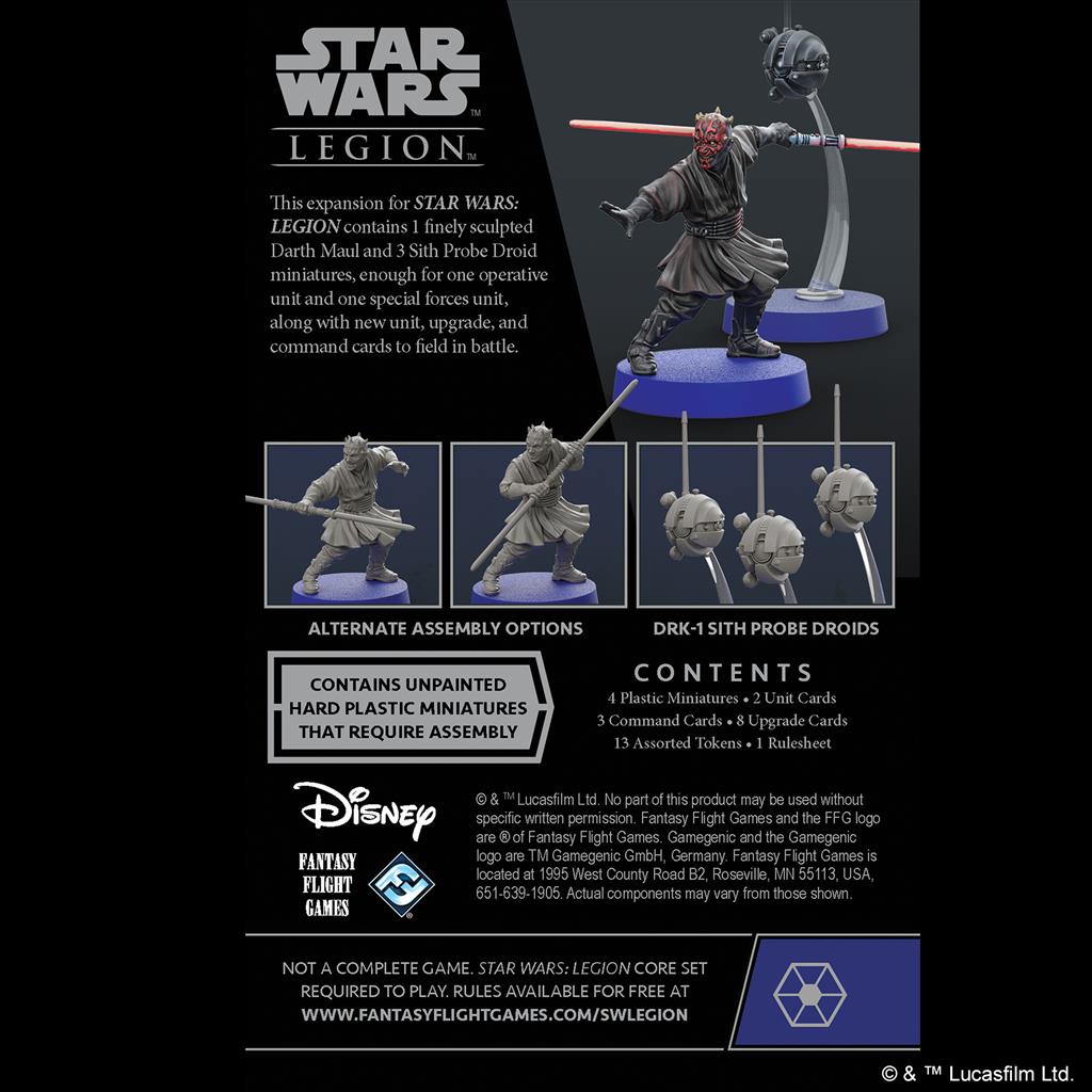 STAR WARS: LEGION - DARTH MAUL AND SITH PROBE DROIDS OPERATIVE