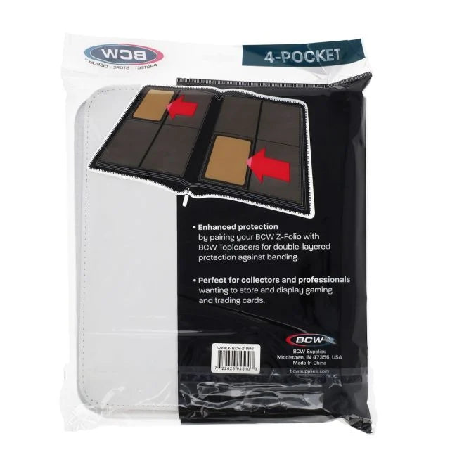 Z-Folio 4-Pocket LX Album - Toploader Binder - White