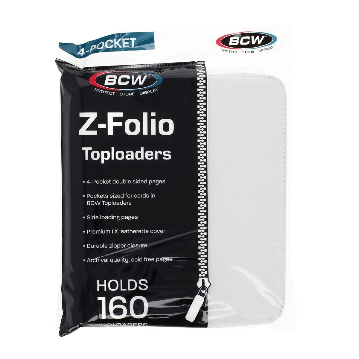 Z-Folio 4-Pocket LX Album - Toploader Binder - White