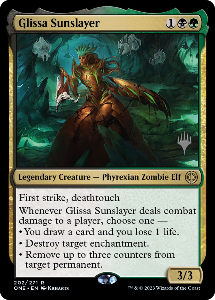 Glissa Sunslayer (Promo Pack) [Phyrexia: All Will Be One Promos] | The Clever Kobold