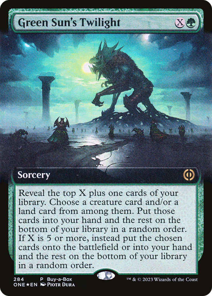 Green Sun's Twilight (Buy-A-Box) (Extended Art) [Phyrexia: All Will Be One] | The Clever Kobold